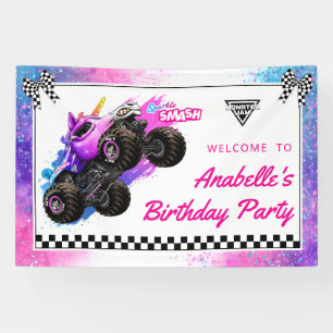 Monster Jam - Sparkle Smash Verjaardag Spandoek