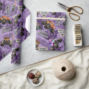 Monster Jam Trucks Verjaardag Cadeaupapier