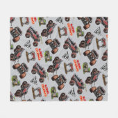 Monster Jam Zombie Fleece Deken (Voorkant (Horizontaal))