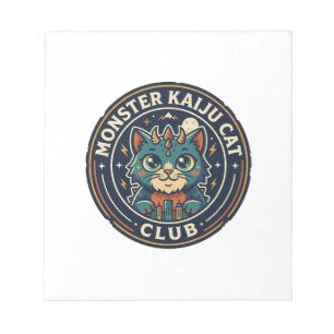 Monster Kaiju Kat Kat Grafische T-shirt Kunst - Mo Notitieblok