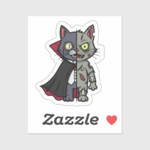 Monster Kat Mashup – Half Vampire, Half Zombie Sticker