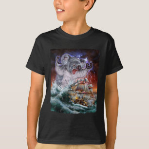Monster Koala als Kraken valt een oorlogsschip aan T-shirt
