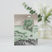 Monster komt uit het water briefkaart (Staand voorkant)
