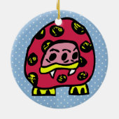 Monster Ladybug Keramisch Ornament (Achterkant)
