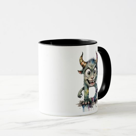 Monster Letter B Mug - Jolie Coupe Alphabet Cartoo (Devant droit)