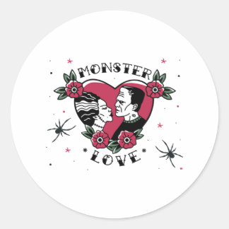Monster Liefde Bruid van Frankenstein  Tattoo Ronde Sticker
