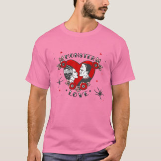 monster love rockabilly frankenstein valentine t-shirt