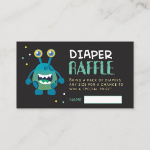 Monster Luier Raffle Ticket (jongen) Informatiekaartje