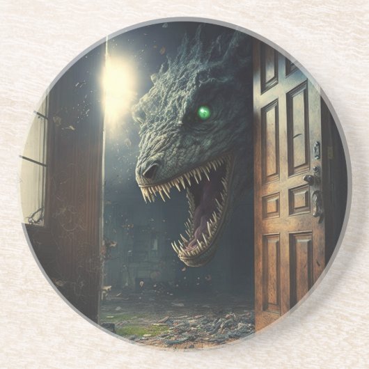 Monster lurk zandsteen onderzetter (Voorkant)