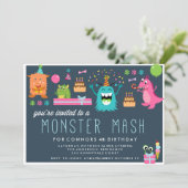 MONSTER MASH ANNIVERSAIRE DE ENFANT invitation D'I (Debout devant)