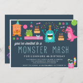 MONSTER MASH ANNIVERSAIRE DE ENFANT invitation D'I (Devant / Derrière)