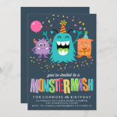 MONSTER MASH ANNIVERSAIRE DE ENFANT invitation D'I (Devant / Derrière)
