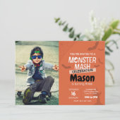 Monster Mash Anniversaire Invitation avec photo (o (Debout devant)