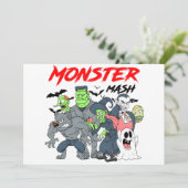 Monster Mash Bash - Spooky Crew in de feestmodus Feestdagenkaart (Staand voorkant)
