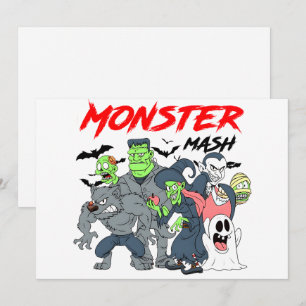 Monster Mash Bash - Spooky Crew in de feestmodus Feestdagenkaart