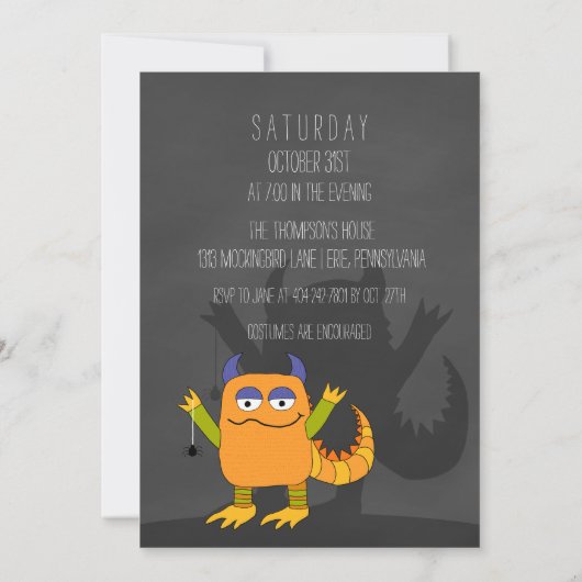 Monster Mash BIRTHDAY Bash Kaart (Achterkant)