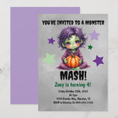 Monster Mash Birthday Party Kaart (Voorkant / Achterkant)