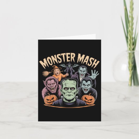 Monster Mash Clic Halloween Monsters Spooky Horror Kaart (Voorkant)