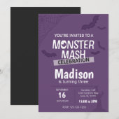 Monster Mash Halloween Invitation d'anniversaire ( (Devant / Derrière)