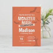 Monster Mash Halloween Invitation d'anniversaire ( (Debout devant)
