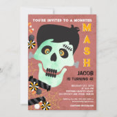 Monster Mash Halloween verjaardagsuitnodiging Kaart (Voorkant)