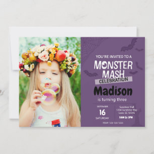 Monster Mash Invitation d'anniversaire avec photo 