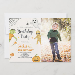 Monster Mash Kinder Halloween Verjaardagsuitnodigi Kaart