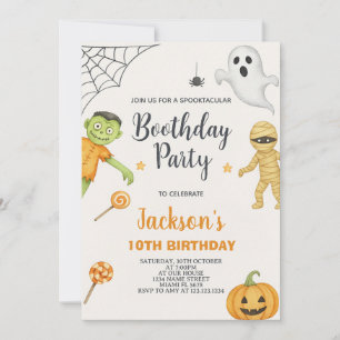 Monster Mash Kinder Halloween Verjaardagsuitnodigi Kaart