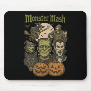 Monster Mash Retro Halloween Grappig Monster Spook Muismat