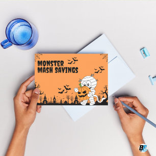 Monster Mash Saving beroemd gemaakt door Happy Hal Briefkaart
