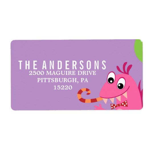 MONSTER MASH VERJAARDAG RETOURADRES LABEL (Voorkant)