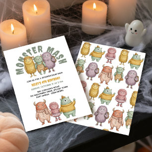 Monster Mash Verjaardagsfeestje Schattig Kinderen Kaart