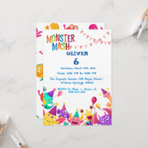 Monster Mash Verjaardagsuitnodiging - Kinderfeestj