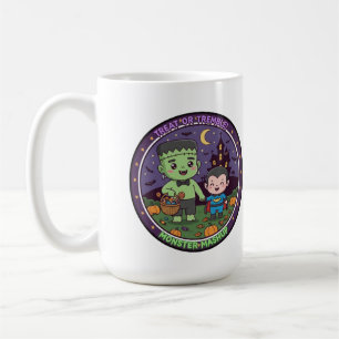 Monster Mashup Treat or Tremble T-shirt, Schattige Koffiemok