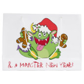 Monster met Gingerbrood Man Large Cadeautasje (Achterkant)