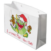 Monster met Gingerbrood Man Large Cadeautasje (Achterkant Gekanteld)