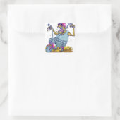 Monster Motorcycle Biker Cartoon Vierkante Sticker (Tas)