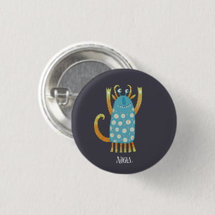 Monster Nigel Aangepaste Naam Ronde Button 3,2 Cm