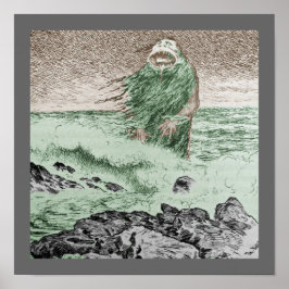 Monster Nokken die uit het water lopen Poster