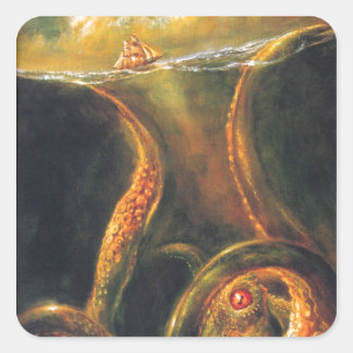 Monster Octopus Vierkante Sticker