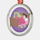 Monster onder Bed Metalen Ornament (Links)