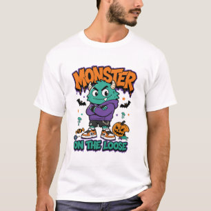 Monster Op Vrije Voeten Halloween Straatmonster T-shirt