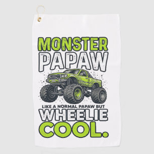 Monster opa Wheelie Cool Grappige Monster Truck On Golfhanddoek