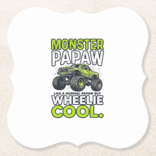 Monster opa Wheelie Cool Grappige Monster Truck On Kartonnen Onderzetters