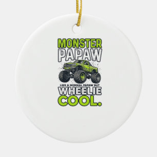 Monster opa Wheelie Cool Grappige Monster Truck On Keramisch Ornament