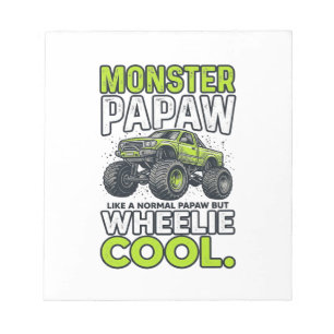 Monster opa Wheelie Cool Grappige Monster Truck On Notitieblok