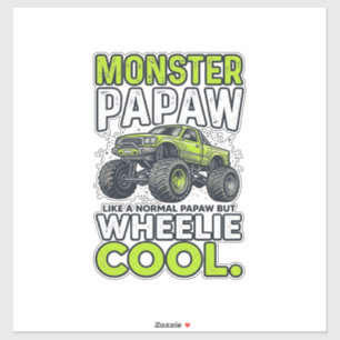 Monster opa Wheelie Cool Grappige Monster Truck On Sticker