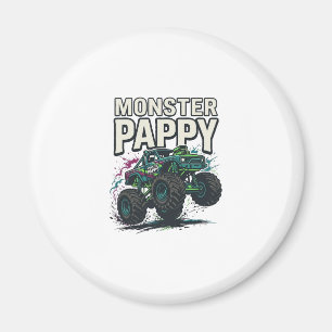 Monster Pappy Monster Truck Oude Vector Ontwerp_ Magneet