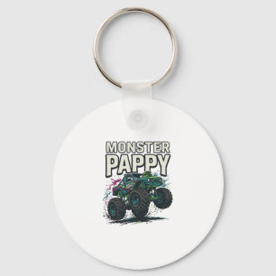 Monster Pappy Monster Truck Ouderwetse Vector Ontw Sleutelhanger