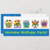 Monster Party Kaart (Voorkant / Achterkant)
